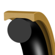 Piston Seal Hallite PTFE Bronze - O-ring NBR 70